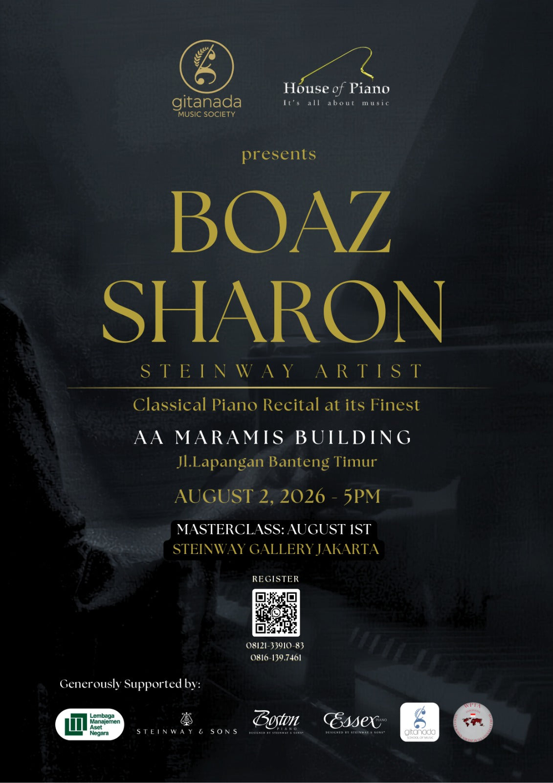 An Evening with Steinway Artist Prof. Boaz Sharon