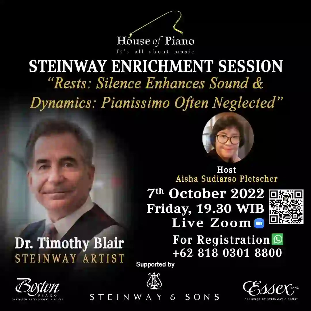 Steinway Enrichment Session “Rests: Silence Enhances Sound & Dynamics: Pianissimo Often Neglected”