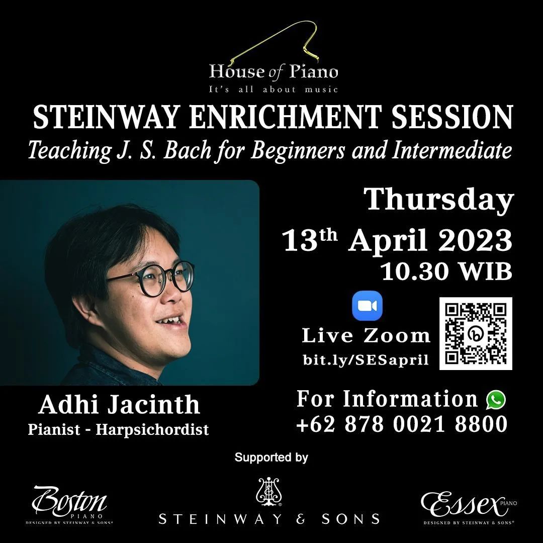 Steinway Enrichment Session: Teaching J. S. Bach for Beginners and Intermediate with Adhi Jacinth