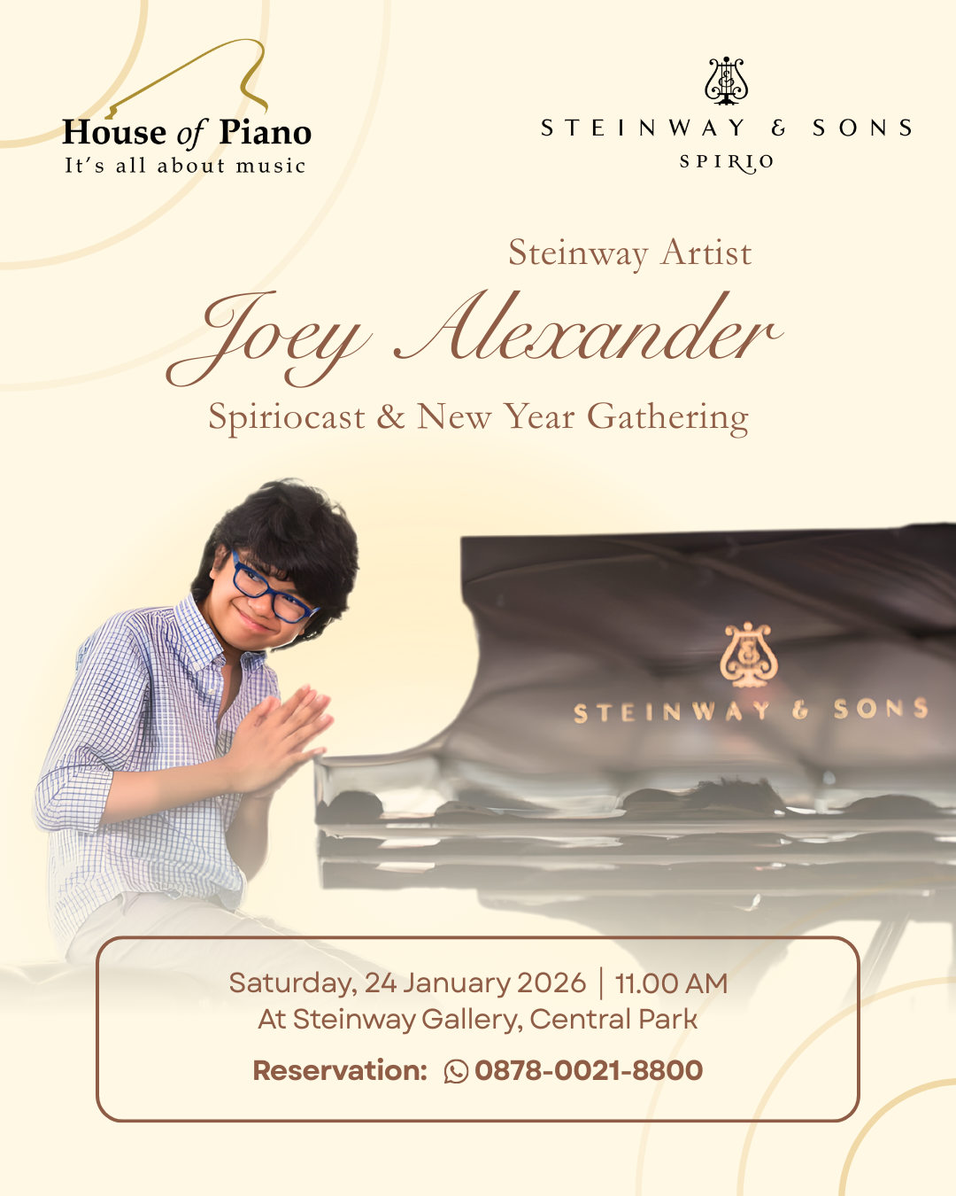 Spiriocast featuring Steinway Artist; Joey Alexander at Steinway Gallery Indonesia