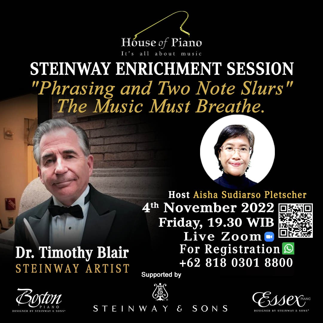 Steinway Enrichment Session "’Phrasing and Two Note Slurs’ The Music Must Breathe” with Dr. Timothy Blair