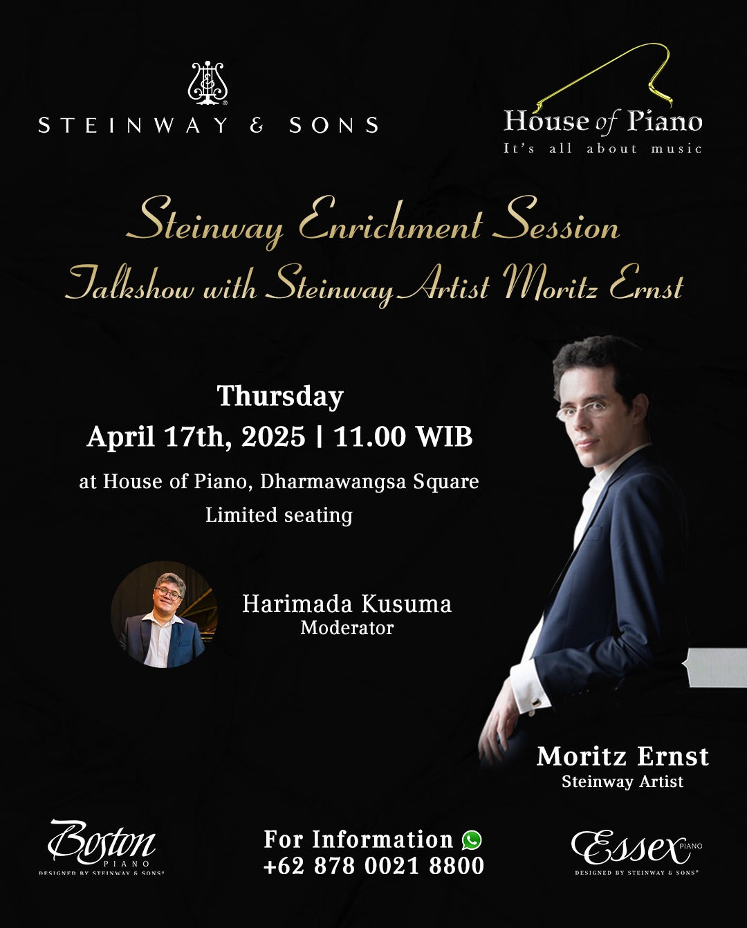 Steinway Enrichment Session Talkshow with Steinway Artist Moritz Ernst