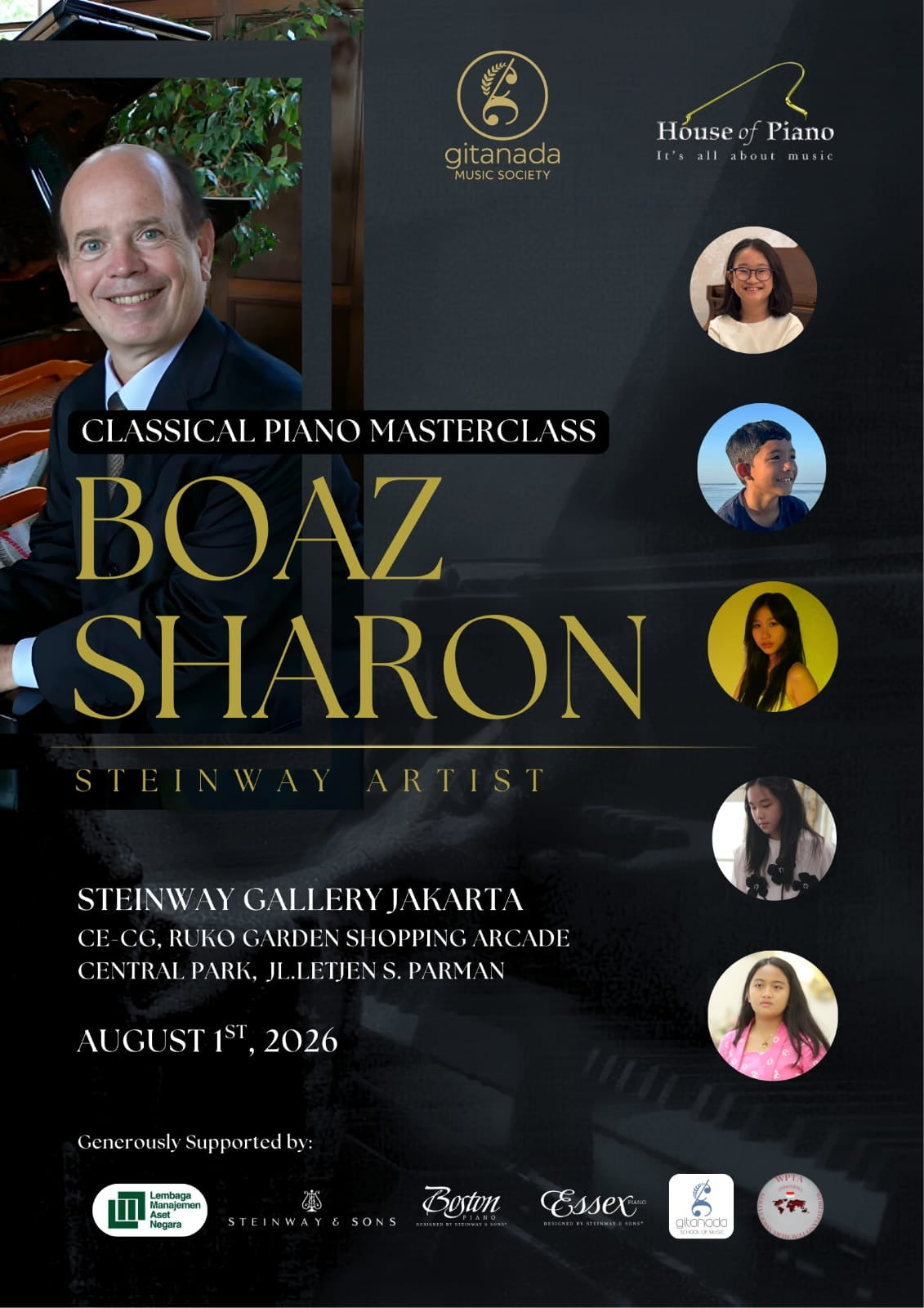 Steinway Masterclass with Steinway Artist Prof. Boaz Sharon