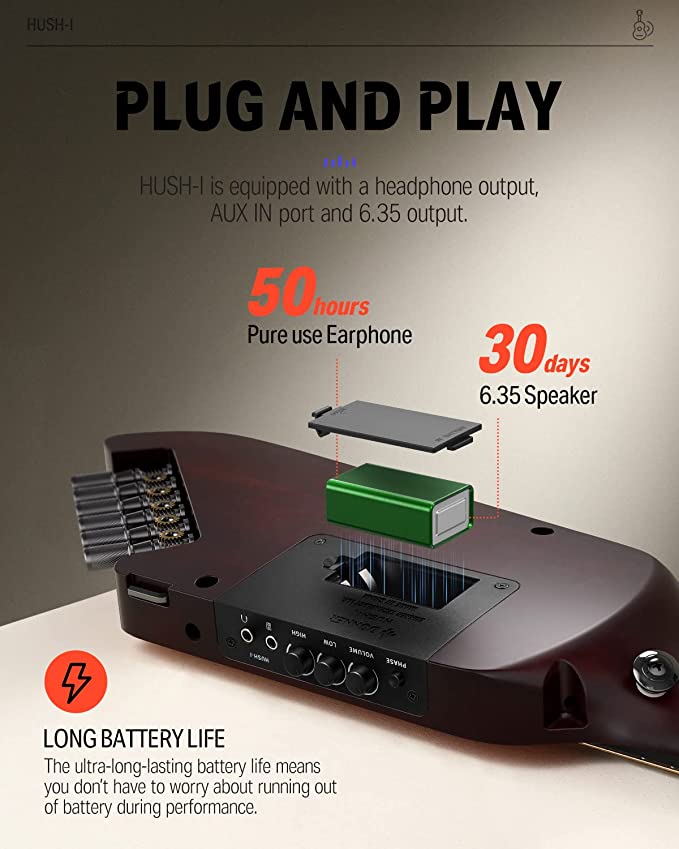 Donner Hush-I Silent Guitar (Hush-I Sunburst)