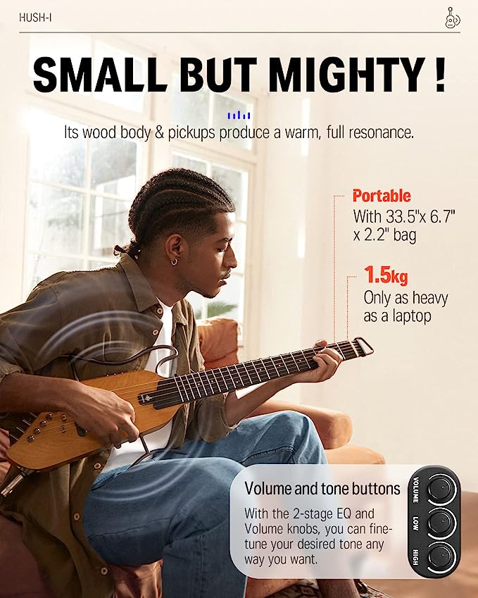 Donner Hush-I Silent Guitar (Hush-I Maple)