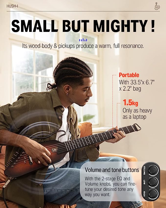 Donner Hush-I Silent Guitar (Hush-I Sunburst)