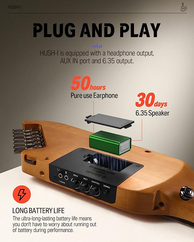 Donner Hush-I Silent Guitar (Hush-I Maple)