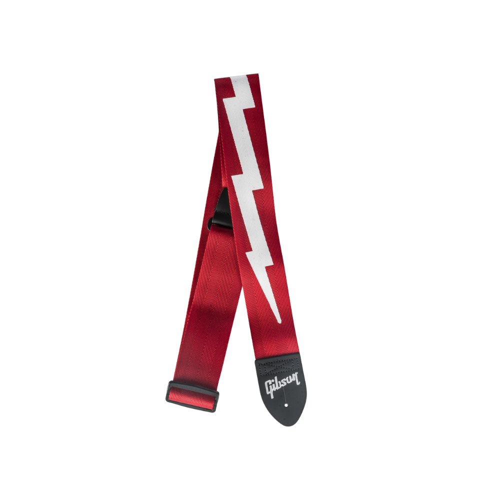 Guitar Strap GIBSON The Lightning Bolt Seatbelt, Red ASGSBL