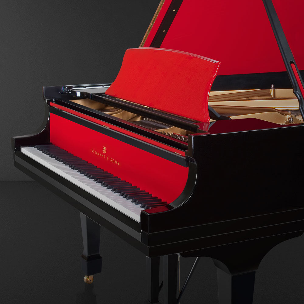 Steinway O-180 Spirio R - Red On Black Pop Color | Grand Piano
