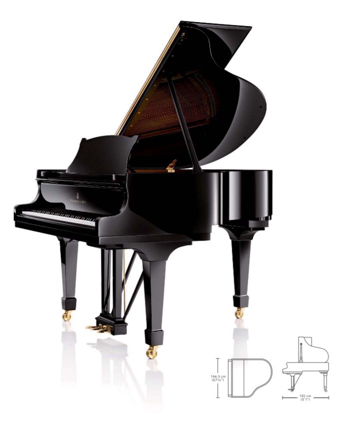 Steinway S-155 Ebony | Grand Piano